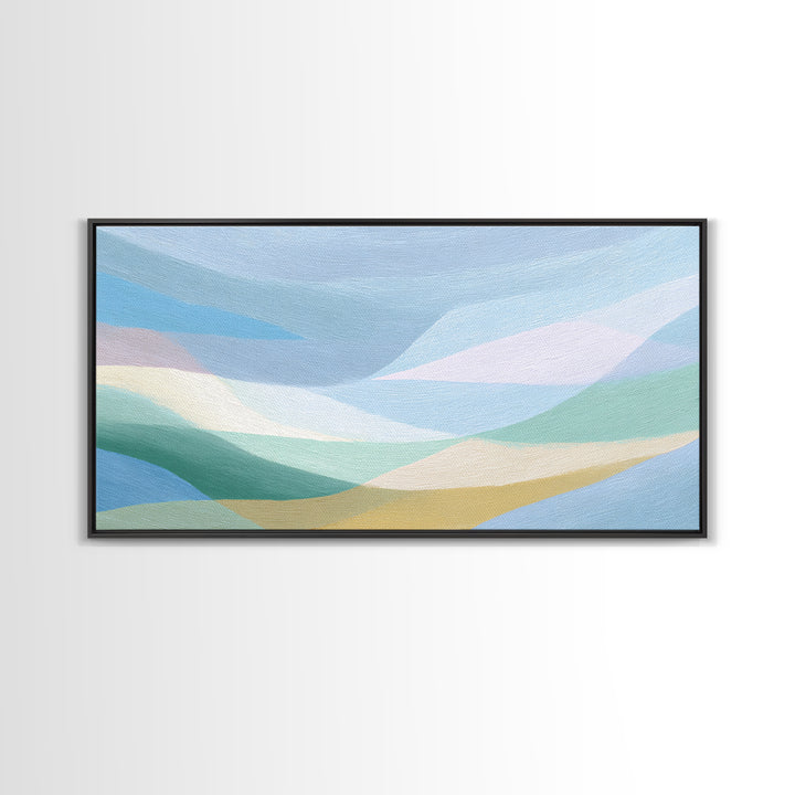 Simple Rainbow Pastel Shapes for Children Canvas Print, Dental Office Art, Gallery Decor, Office Decor, Abstract Art, Calm, DOA-2x1-41