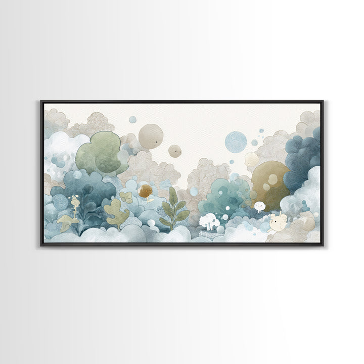 Cheerful Animal Dentist Themed Character Without Text Canvas Print, Dental Office Art, Neutral Decor, Office Decor, Calm, DOA-2x1-46