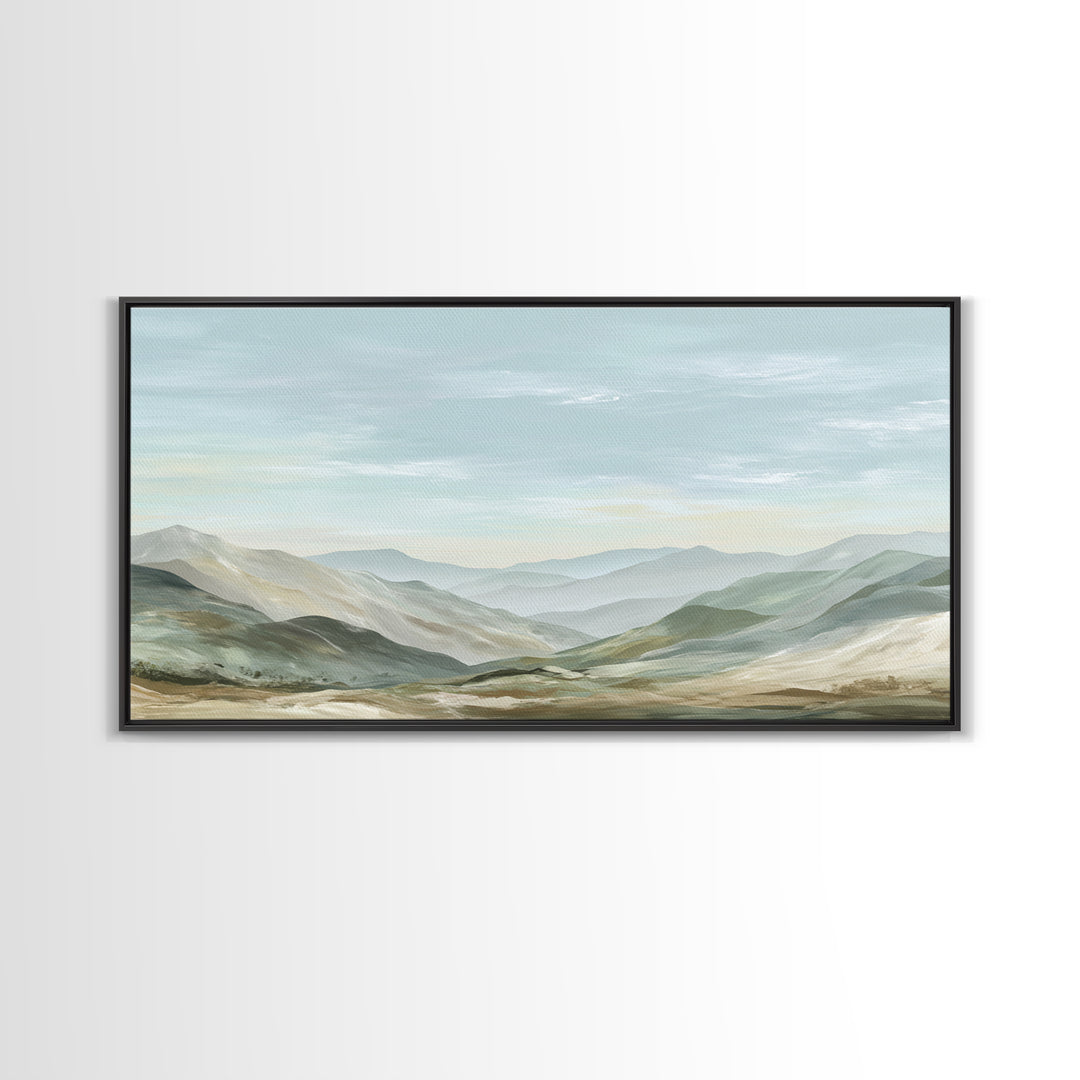 Gentle Mountain Landscape Canvas Print, Dental Office Art, Poster, Office Decor, Fine Art, Calm, Dental Art, Digital Artwork, DOA-2x1-48