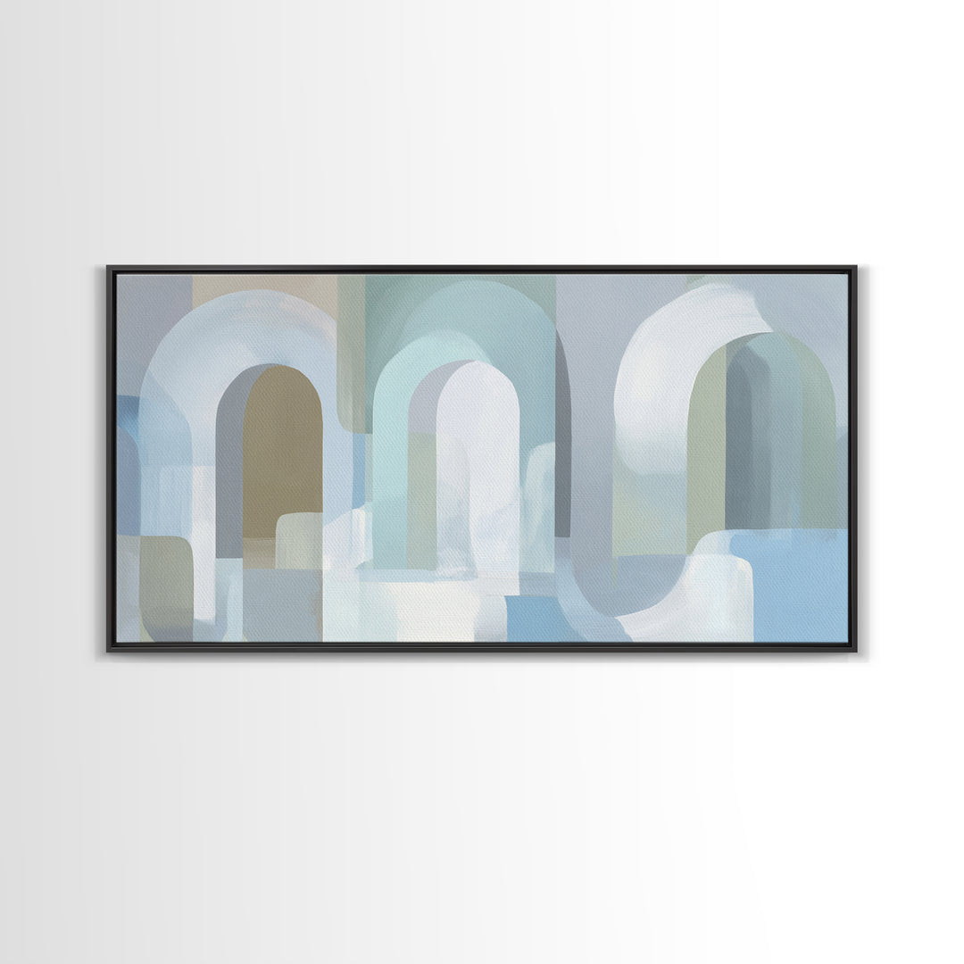 Light Scandinavian Abstract Arches Canvas Print, Dental Office Art, Statement Artwork, Office Decor, Abstract Art, Calm, DOA-2x1-61