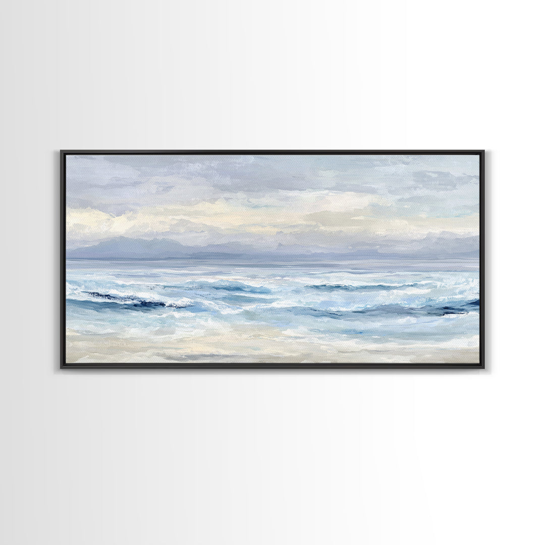 Calming Abstract Ocean Waves Canvas Print, Dental Office Art, Minimalist Decor, Office Decor, Calm, Motivational Poster, DOA-2x1-69