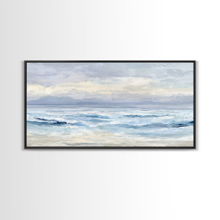 Calming Abstract Ocean Waves Canvas Print, Dental Office Art, Minimalist Decor, Office Decor, Calm, Motivational Poster, DOA-2x1-69