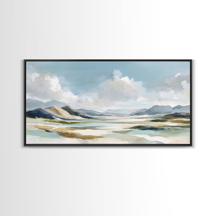 Gentle Mountain Landscape Framed Canvas Print, Dental Office Art, Unique Wall Art, Office Decor, Calm, Dental Assistant, DOA-2x1-72