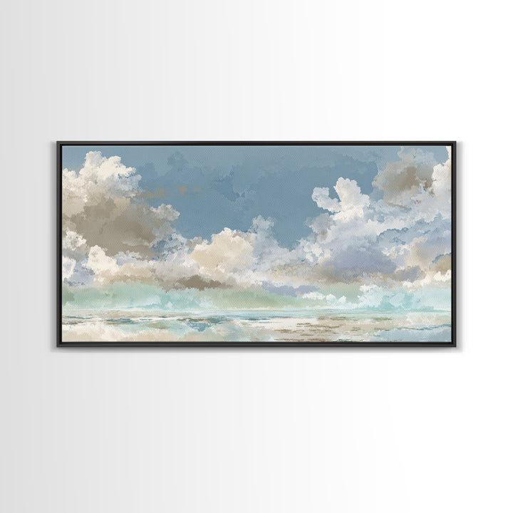 Peaceful Clouds over Open Meadow Canvas Print, Dental Office Art, Art Print, Office Decor, Fine Art, Calm, Unique Wall Art, DOA-2x1-77