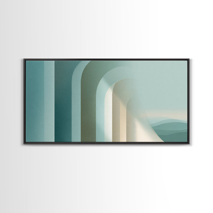 Light Scandinavian Abstract Arches Framed Canvas Print, Dental Office Art, Textured Painting, Office Decor, Fine Art, Calm, DOA-2x1-85