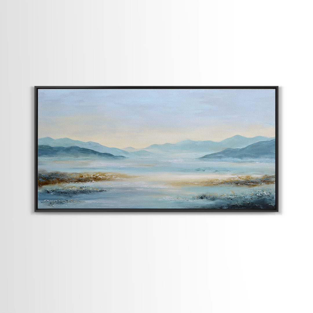 Soft Gradient Sunrise Framed Canvas Print, Dental Office Art, Motivational Poster, Office Decor, Fine Art, Calm, Dentistry Art, DOA-2x1-88