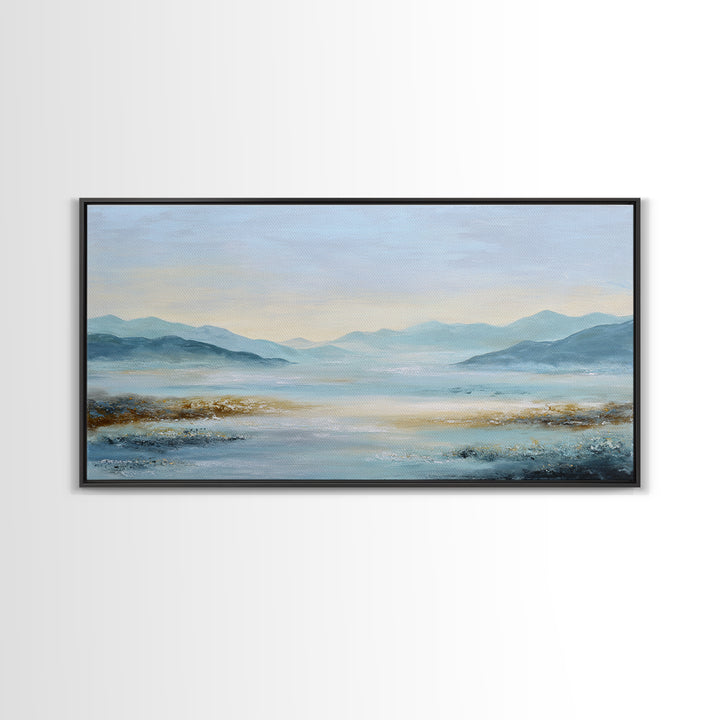 Soft Gradient Sunrise Framed Canvas Print, Dental Office Art, Motivational Poster, Office Decor, Fine Art, Calm, Dentistry Art, DOA-2x1-88