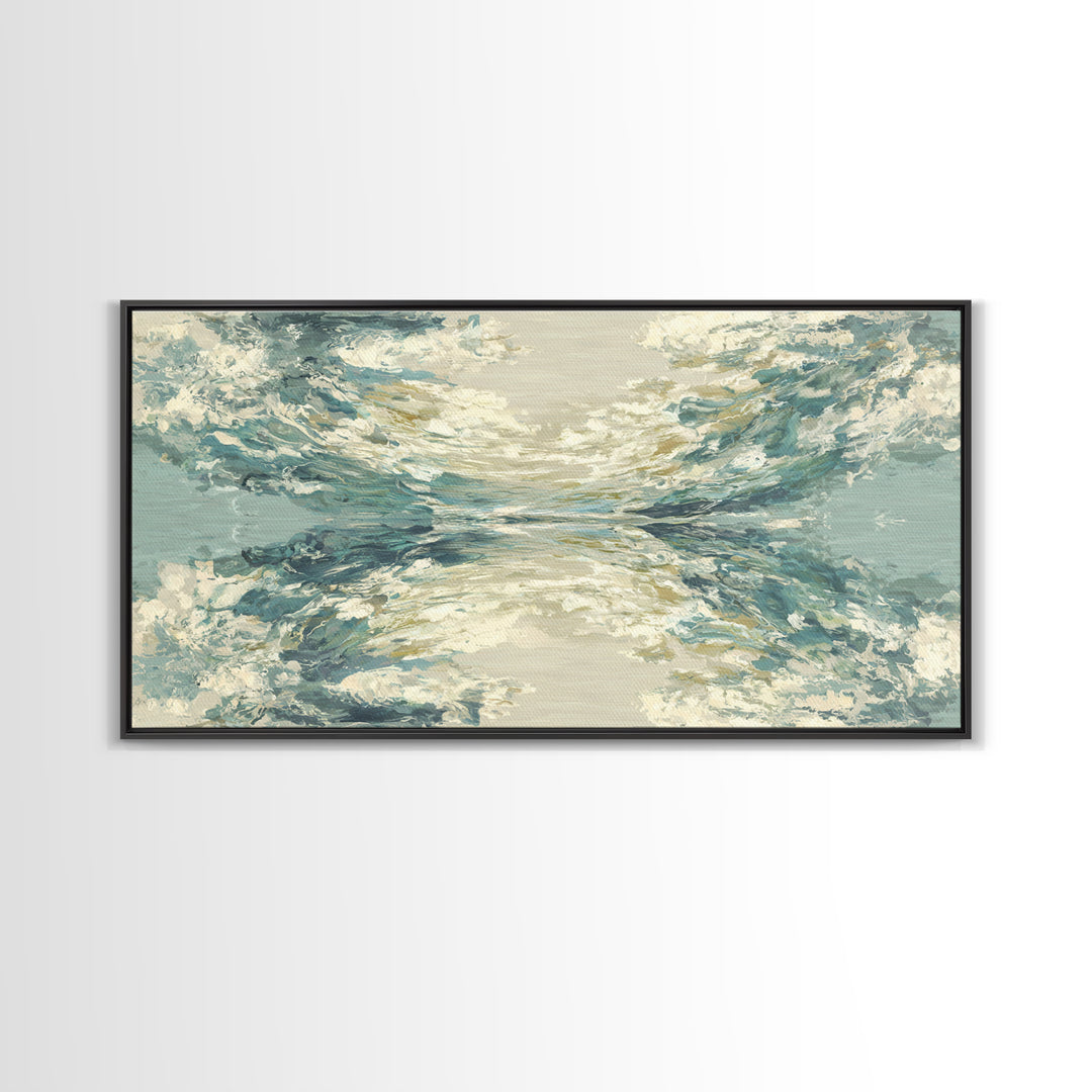 Abstract Water Ripple Pattern Framed Canvas Print, Dental Office Art, Medical Office Art, Office Decor, Abstract Art, Calm, DOA-2x1-9
