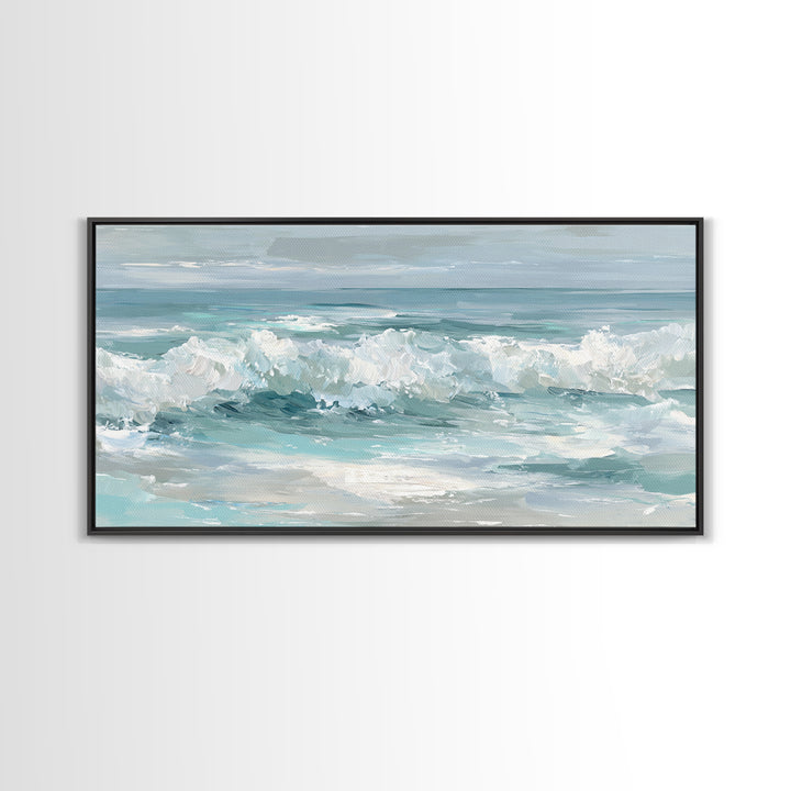Calming Abstract Ocean Waves Canvas Print, Dental Office Art, Minimalist Decor, Office Decor, Calm, Motivational Poster, DOA-2x1-93