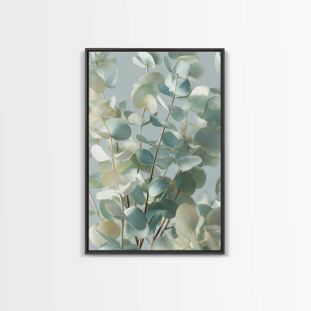 Soft Botanical Eucalyptus Print for Clean Atmosphere Canvas Print, Dental Office Art, Room Decor Aesthetic, Office Decor, Calm, DOA-2x3-11