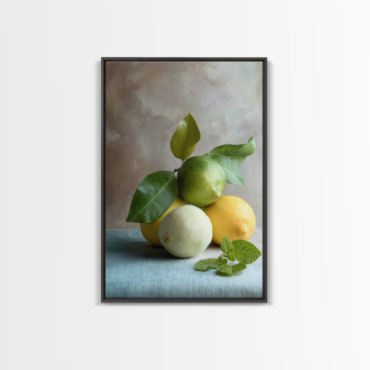 Fresh Citrus and Mint Still Life Canvas Print, Dental Office Art, Dental, Office Decor, Calm, Tooth Art, Dentistry Art, DOA-2x3-15