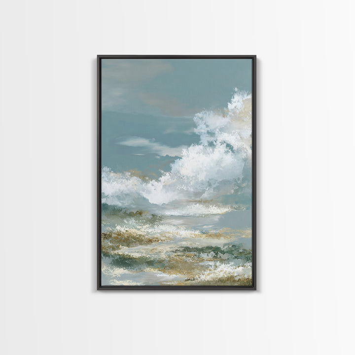 Peaceful Clouds over Open Meadow Framed Canvas Print, Dental Office Art, Modern Decor, Office Decor, Fine Art, Calm, Poster, DOA-2x3-17