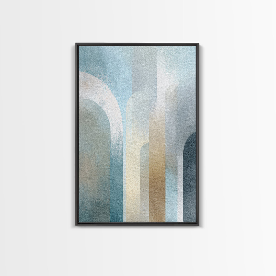 Light Scandinavian Abstract Arches Framed Canvas Print, Dental Office Art, Home Decor, Office Decor, Fine Art, Calm, DOA-2x3-25