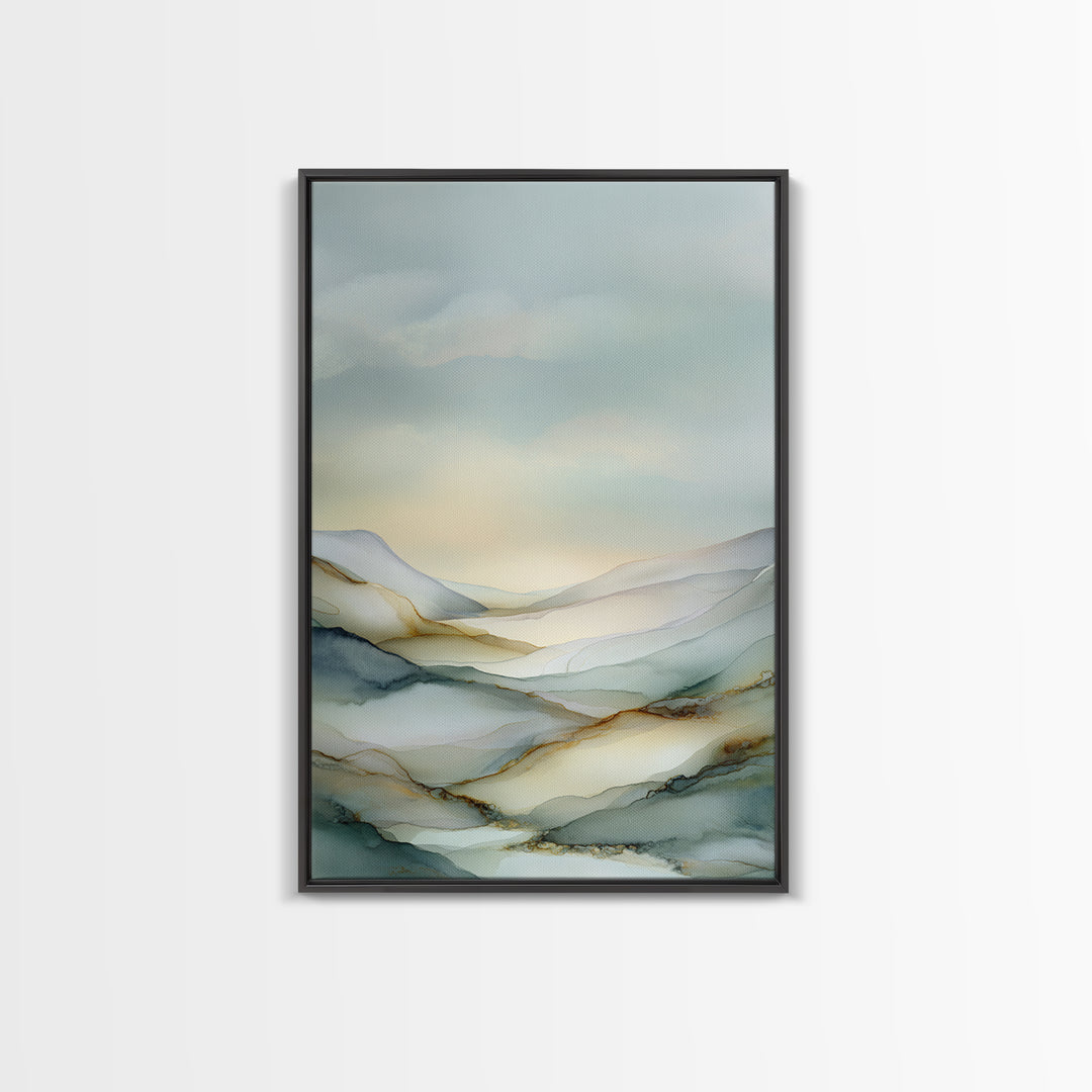 Soft Gradient Sunrise Framed Canvas Print, Dental Office Art, Textured Painting, Office Decor, Calm, Room Decor Aesthetic, DOA-2x3-28