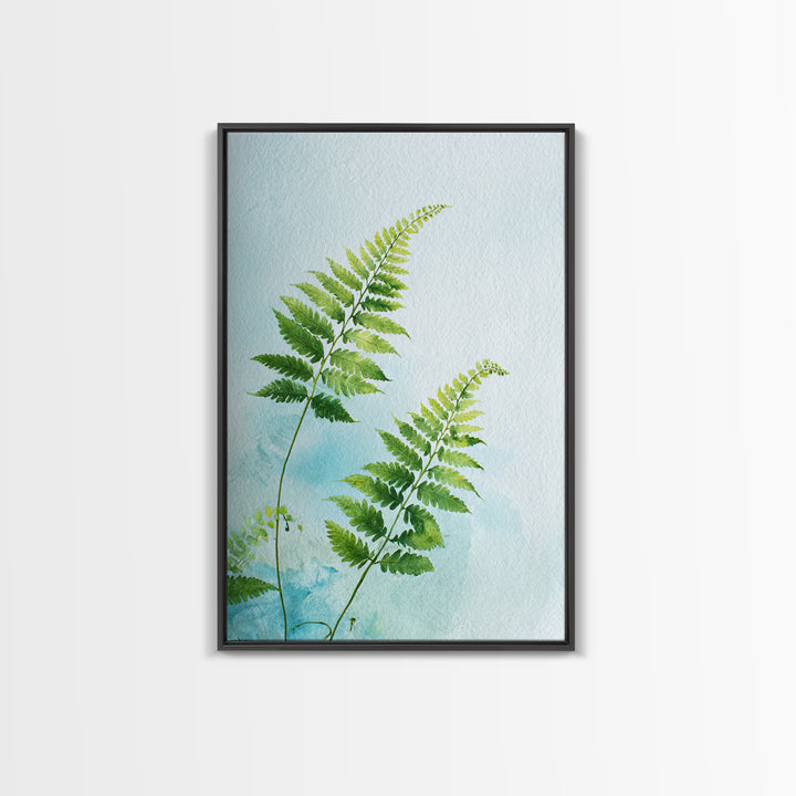 Botanical Fern Study Framed Canvas Print, Dental Office Art, Unique Wall Art, Office Decor, Watercolor Art, Calm, DOA-2x3-3