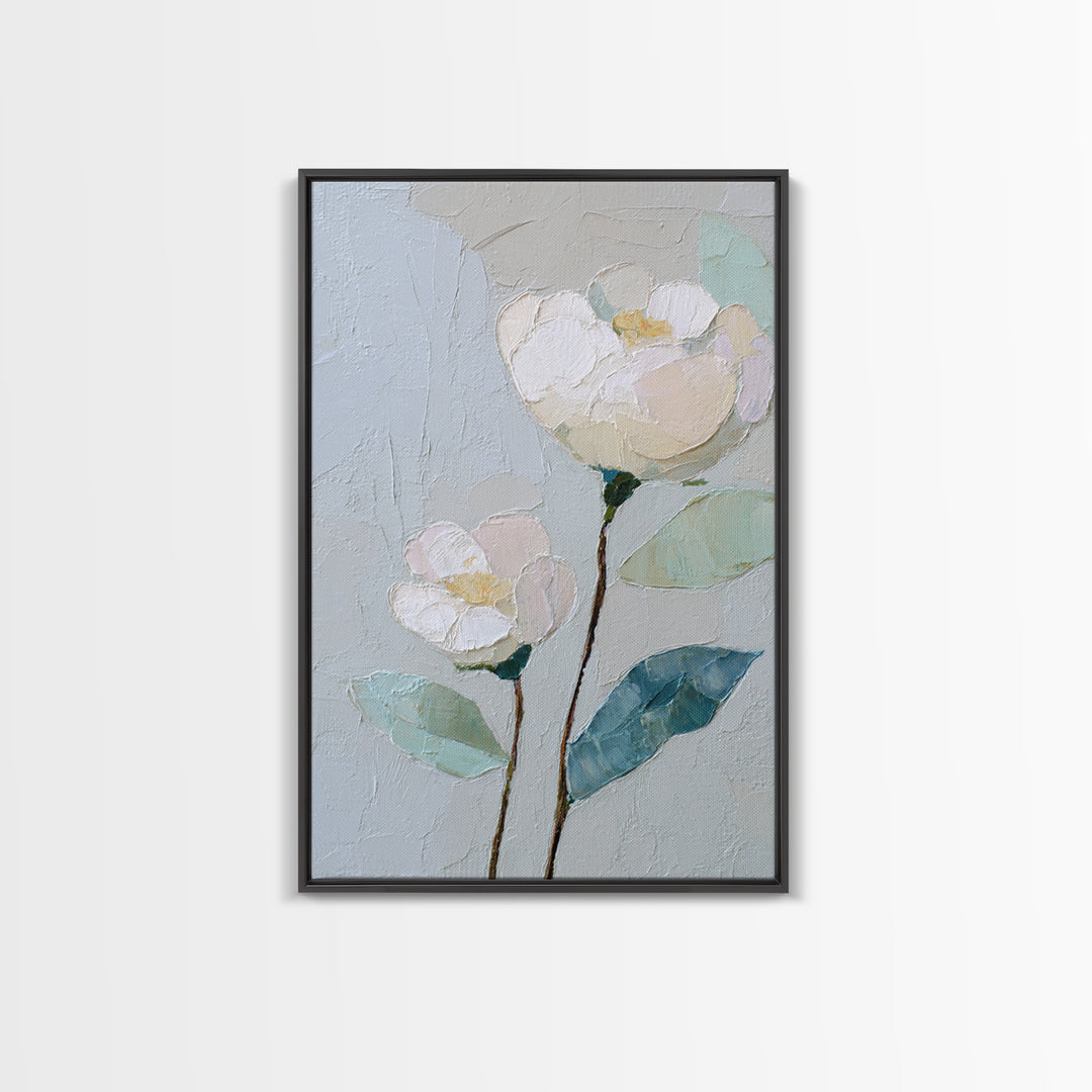 Sterile Modern Floral Painting Framed Canvas Print, Dental Office Art, Tooth Art, Office Decor, Fine Art, Calm, Modern Decor, DOA-2x3-43