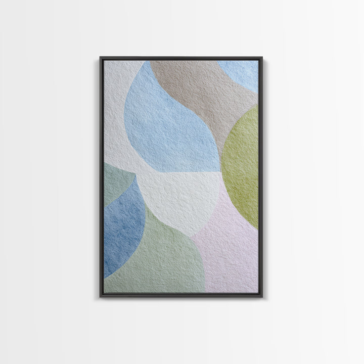 Simple Rainbow Pastel Shapes for Children Canvas Print, Dental Office Art, Gallery Decor, Office Decor, Abstract Art, Calm, DOA-2x3-5
