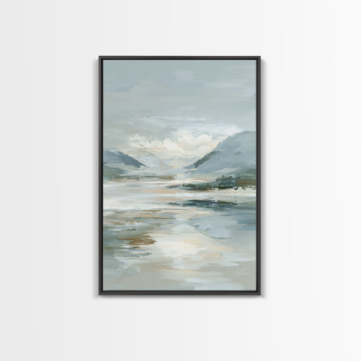 Gentle Mountain Landscape Framed Canvas Print, Dental Office Art, Dentist Art, Office Decor, Fine Art, Calm, Luxury Decor, DOA-2x3-60