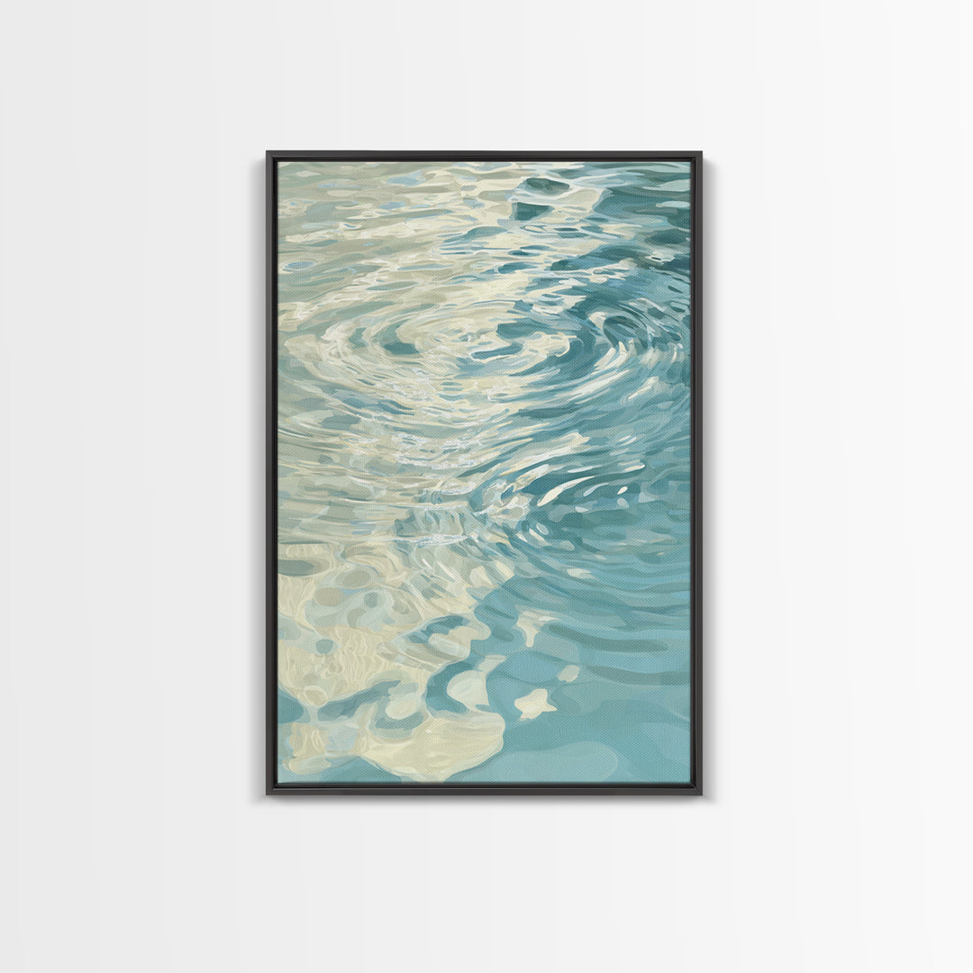 Abstract Water Ripple Pattern Framed Canvas Print, Dental Office Art, Room Decor, Office Decor, Abstract Art, Calm, DOA-2x3-69