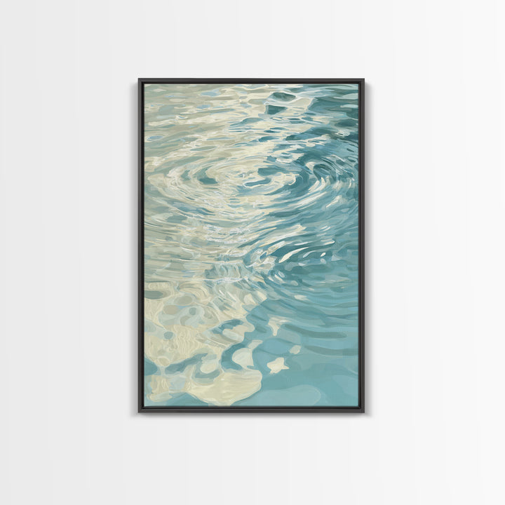 Abstract Water Ripple Pattern Framed Canvas Print, Dental Office Art, Room Decor, Office Decor, Abstract Art, Calm, DOA-2x3-69
