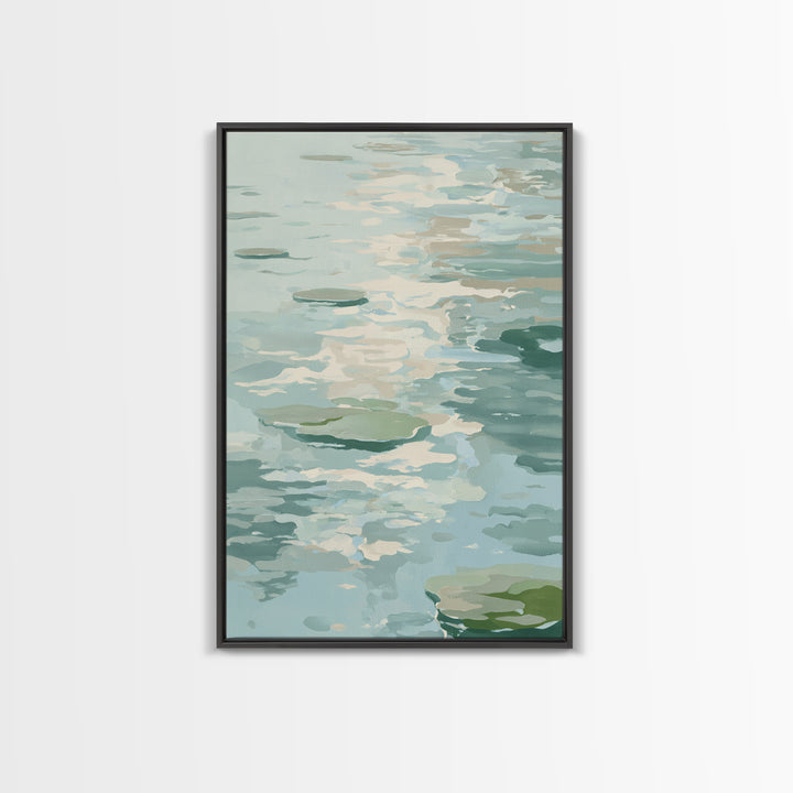Sunlit Lake with Calming Reflections Canvas Print, Dental Office Art, Dental Office, Office Decor, Oil Painting, Calm, DOA-2x3-71