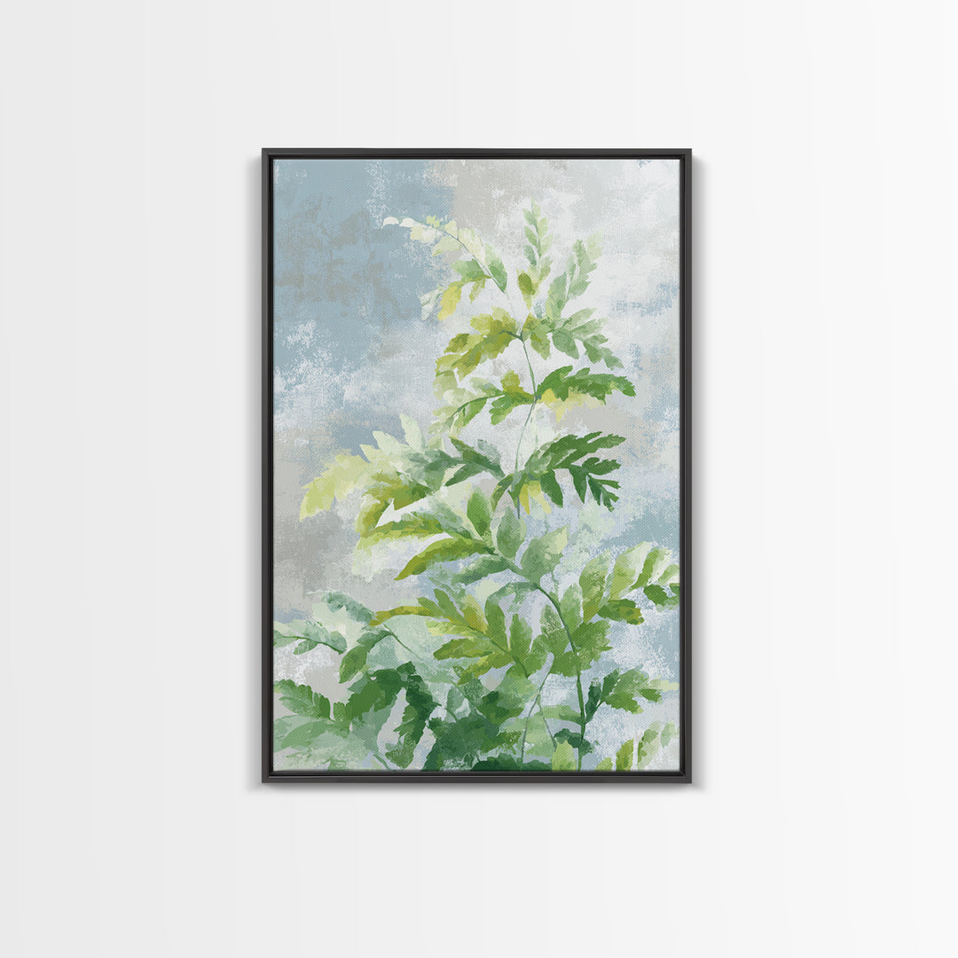 Botanical Fern Study Framed Canvas Print, Dental Office Art, Medical Office Art, Office Decor, Watercolor Art, Calm, DOA-2x3-75