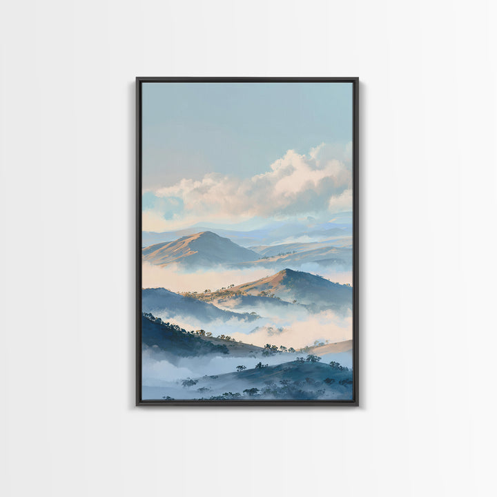 Soft Gradient Sunrise Framed Canvas Print, Dental Office Art, Textured Painting, Office Decor, Calm, Room Decor Aesthetic, DOA-2x3-76