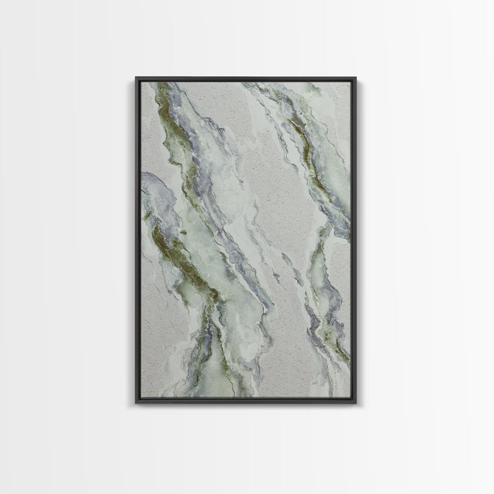 Clean Marble Texture Framed Canvas Print, Dental Office Art, Office Decor, Oil Painting, Calm, Dental Hygiene, DOA-2x3-8
