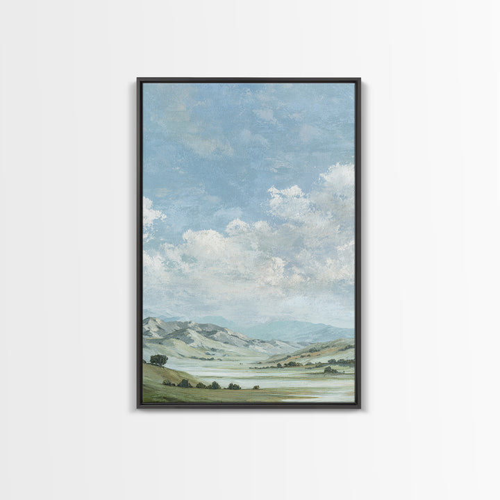 Gentle Mountain Landscape Framed Canvas Print, Dental Office Art, Office Decor, Calm, Medical Art, Medical Office Decor, DOA-2x3-84