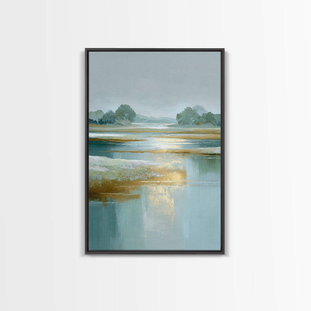 Sunlit Lake with Calming Reflections Canvas Print, Dental Office Art, Art Print, Office Decor, Fine Art, Calm, Unique Wall Art, DOA-2x3-95
