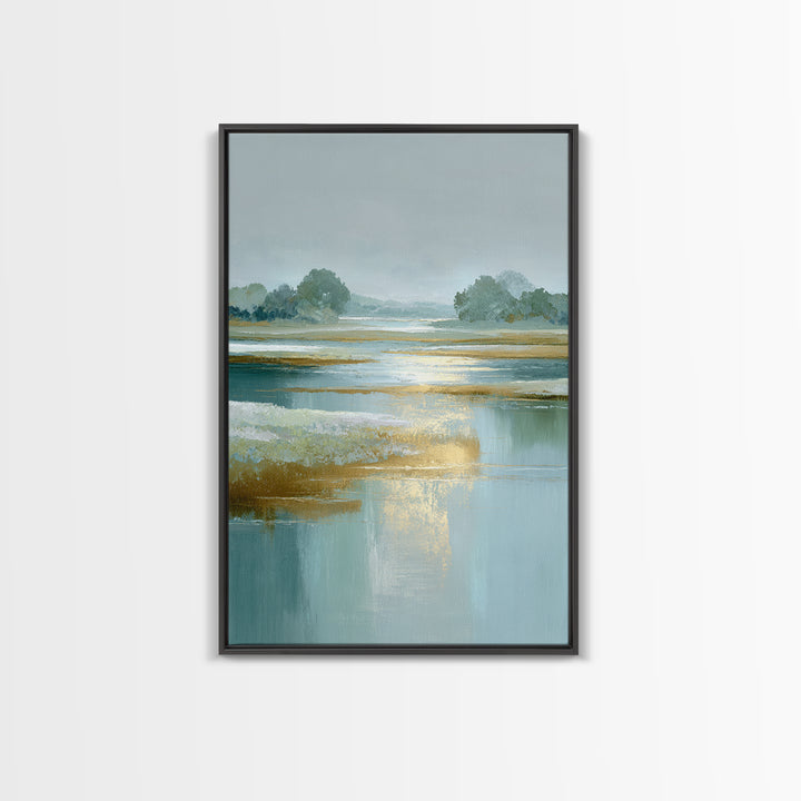 Sunlit Lake with Calming Reflections Canvas Print, Dental Office Art, Art Print, Office Decor, Fine Art, Calm, Unique Wall Art, DOA-2x3-95