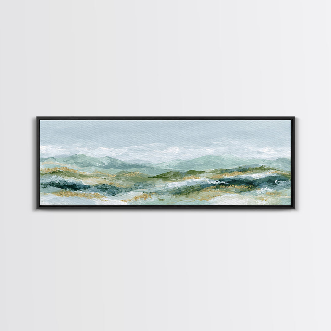 Gentle Mountain Landscape Canvas Print, Dental Office Art, Dental Hygienist, Office Decor, Oil Painting, Calm, DOA-3x1-20