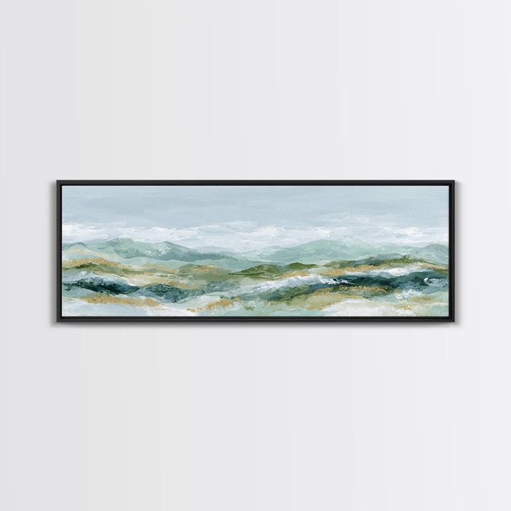 Gentle Mountain Landscape Canvas Print, Dental Office Art, Dental Hygienist, Office Decor, Oil Painting, Calm, DOA-3x1-20