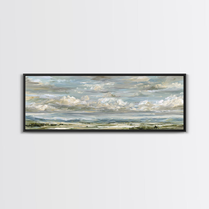 Peaceful Clouds over Open Meadow Canvas Print, Dental Office Art, Office Wall Art, Office Decor, Fine Art, Calm, Medical Decor, DOA-3x1-49