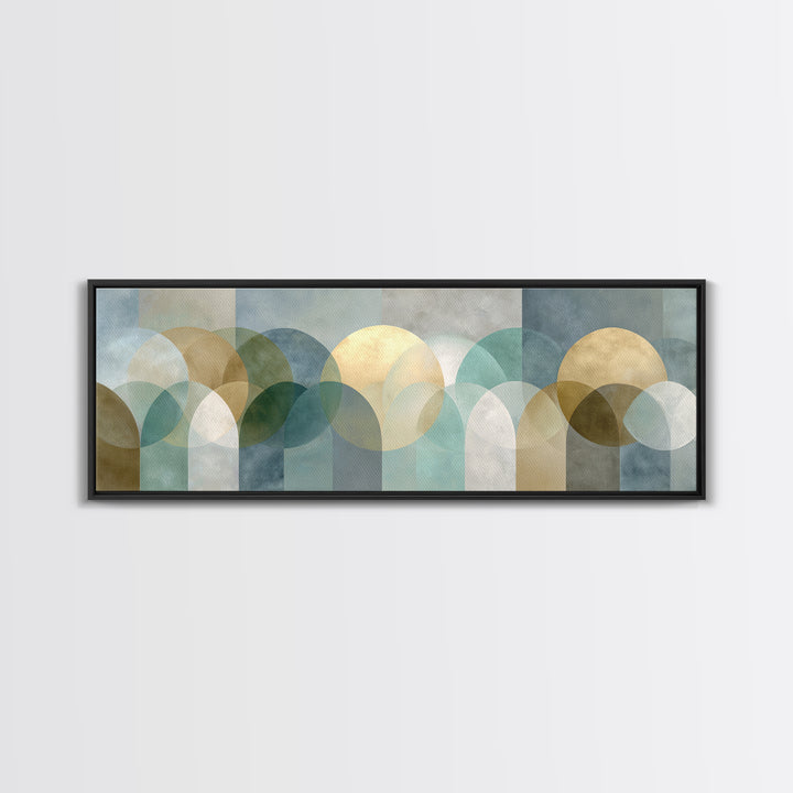 Light Scandinavian Abstract Arches Framed Canvas Print, Dental Office Art, Minimalist Wall Art, Office Decor, Abstract Art, DOA-3x1-57