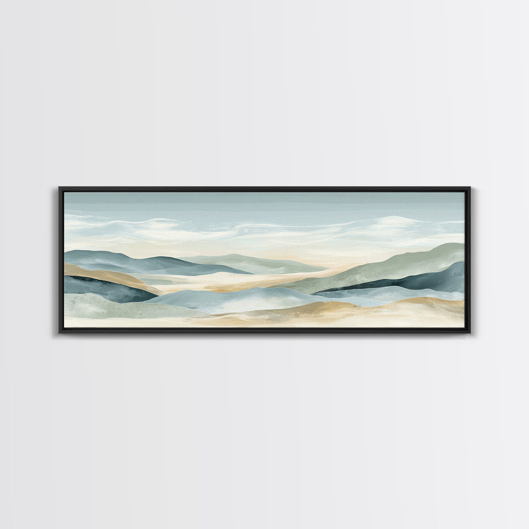 Soft Gradient Sunrise Framed Canvas Print, Dental Office Art, Neutral Decor, Office Decor, Fine Art, Calm, Wall Art, Poster, DOA-3x1-60