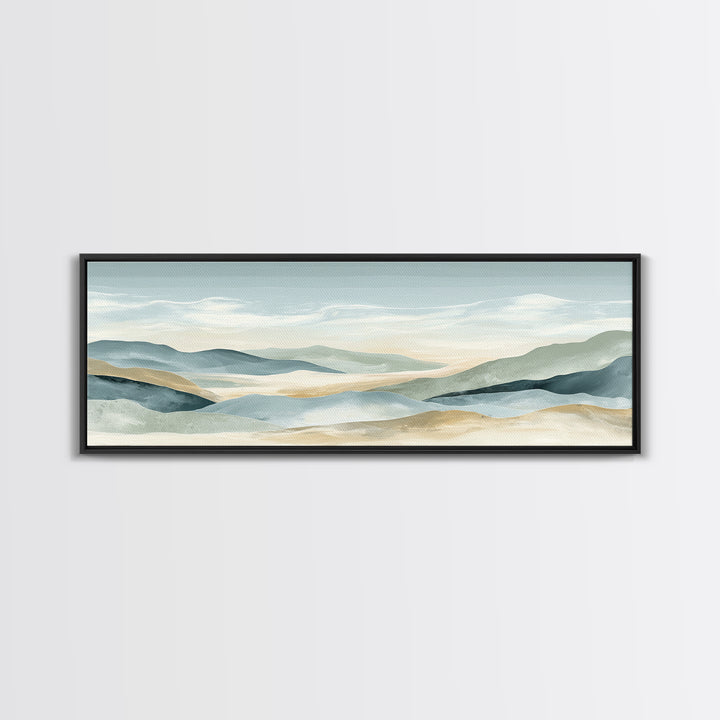 Soft Gradient Sunrise Framed Canvas Print, Dental Office Art, Neutral Decor, Office Decor, Fine Art, Calm, Wall Art, Poster, DOA-3x1-60