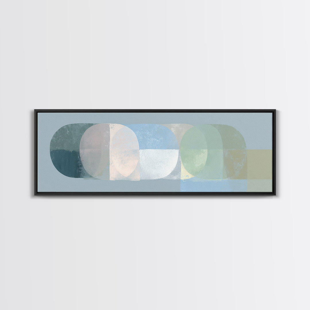 Simple Rainbow Pastel Shapes for Children Canvas Print, Dental Office Art, Room Decor Aesthetic, Office Decor, Abstract Art, DOA-3x1-61