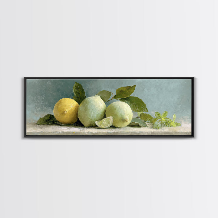 Fresh Citrus and Mint Still Life Canvas Print, Dental Office Art, Poster, Office Decor, Calm, Dental Art, Digital Artwork, DOA-3x1-71