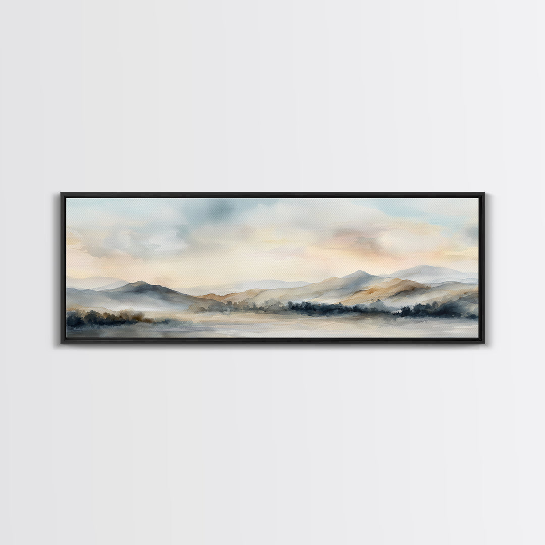 Soft Gradient Sunrise Framed Canvas Print, Dental Office Art, Contemporary Art, Office Decor, Fine Art, Calm, Dental Wall Art, DOA-3x1-84