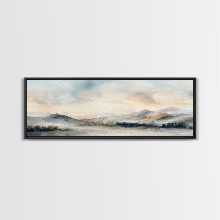 Soft Gradient Sunrise Framed Canvas Print, Dental Office Art, Contemporary Art, Office Decor, Fine Art, Calm, Dental Wall Art, DOA-3x1-84