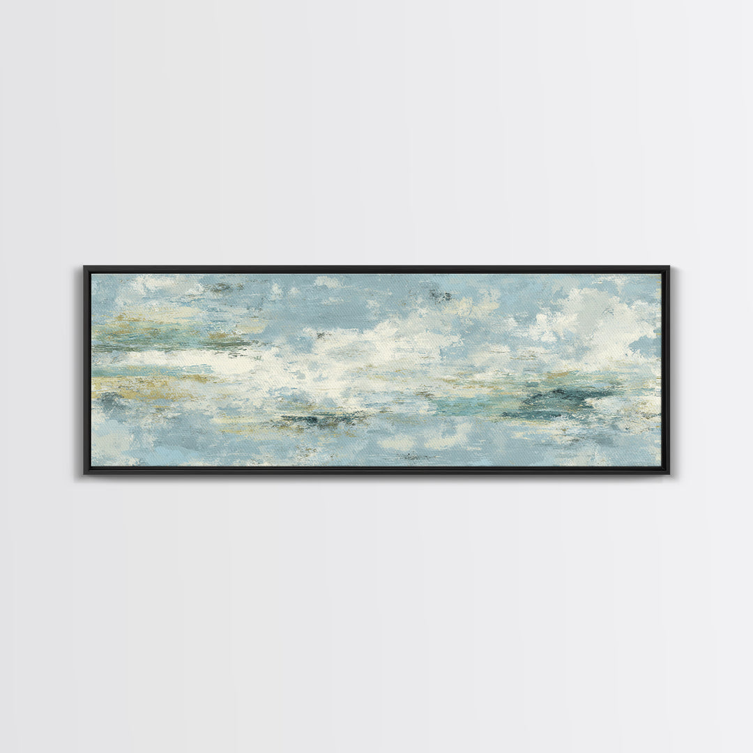 Calming Abstract Ocean Waves Framed Canvas Print, Dental Office Art, Dental Hygiene, Office Decor, Calm, Medical Office Art, DOA-3x1-89