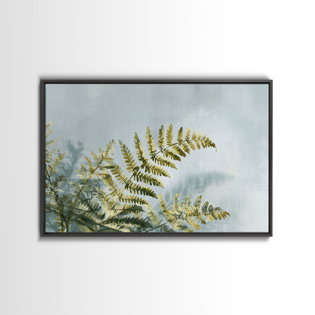 Botanical Fern Study Framed Canvas Print, Dental Office Art, Room Decor, Office Decor, Oil Painting, Calm, Minimalist Wall Art, DOA-3x2-23