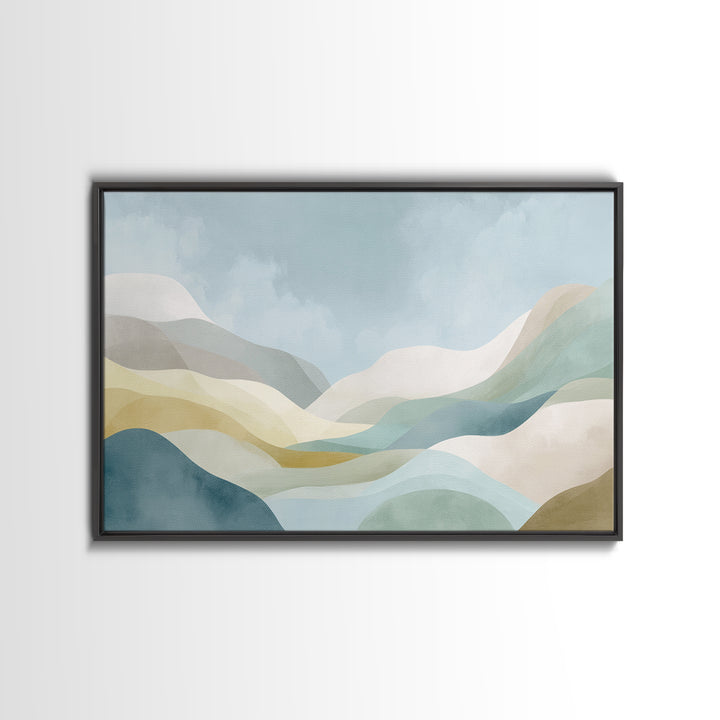 Simple Rainbow Pastel Shapes for Children Framed Canvas Print, Dental Office Art, Printable Wall Art, Office Decor, Calm, DOA-3x2-25
