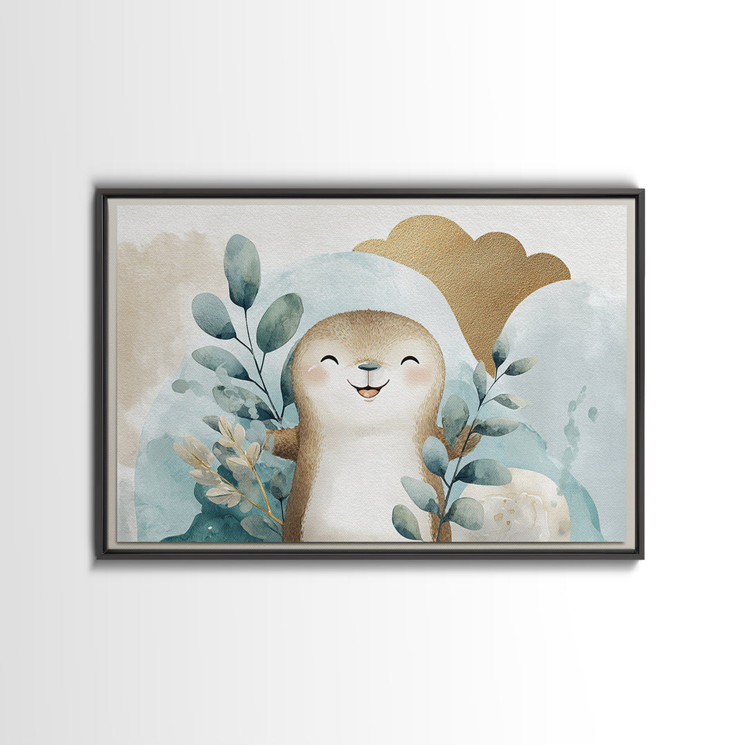 Cheerful Animal Dentist Themed Character Without Text Canvas Print, Dental Office Art, Digital Print, Office Decor, Calm, DOA-3x2-30
