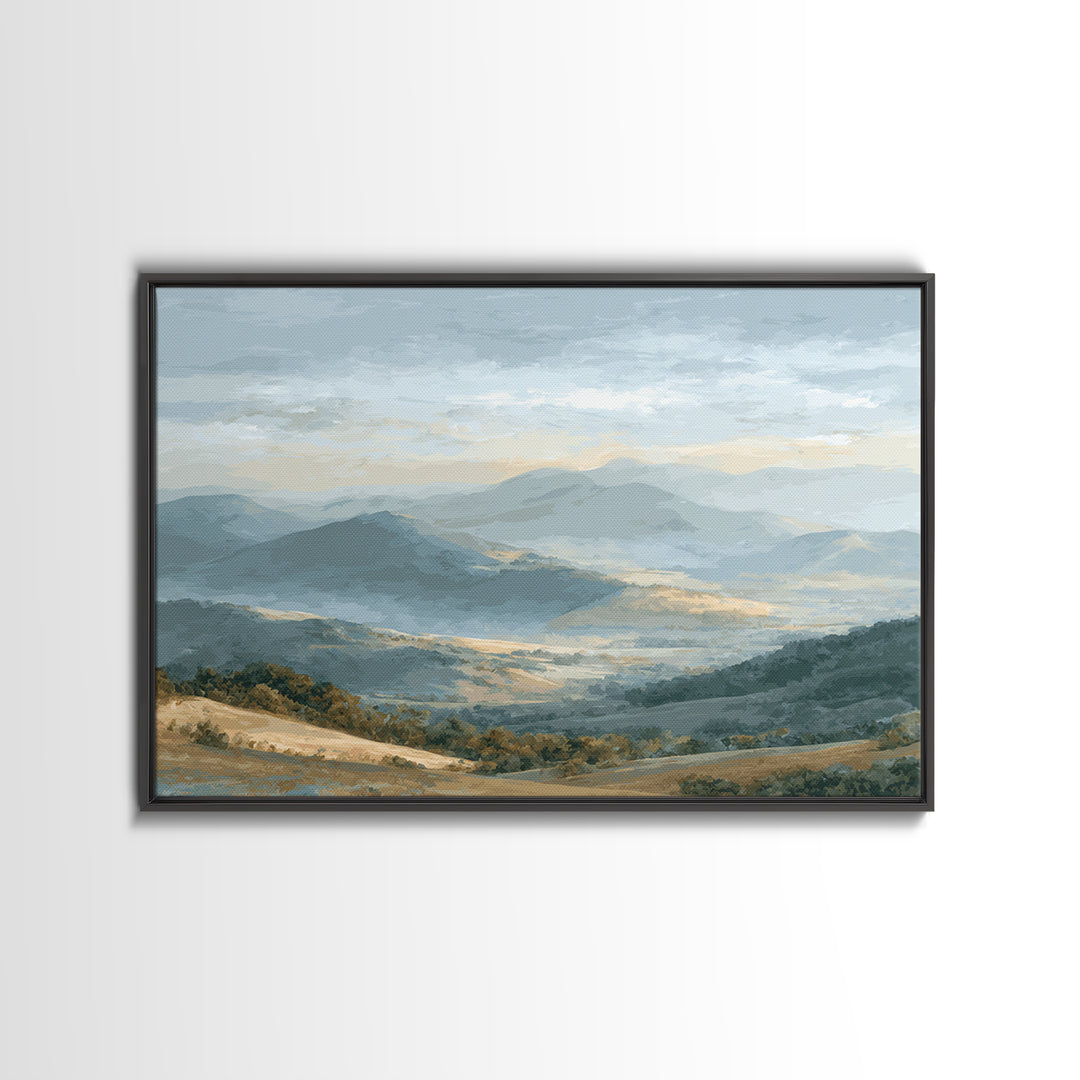 Gentle Mountain Landscape Canvas Print, Dental Office Art, Minimalist Decor, Office Decor, Oil Painting, Calm, DOA-3x2-32