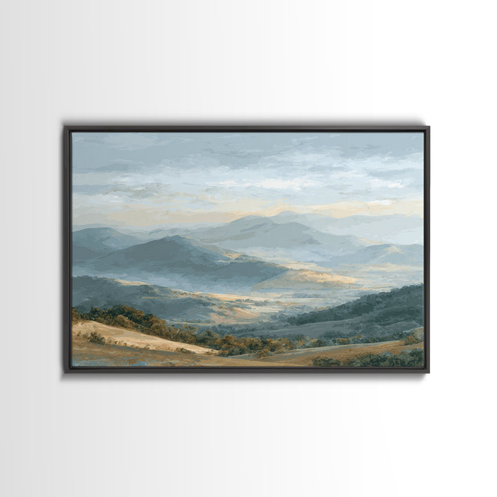 Gentle Mountain Landscape Canvas Print, Dental Office Art, Minimalist Decor, Office Decor, Oil Painting, Calm, DOA-3x2-32