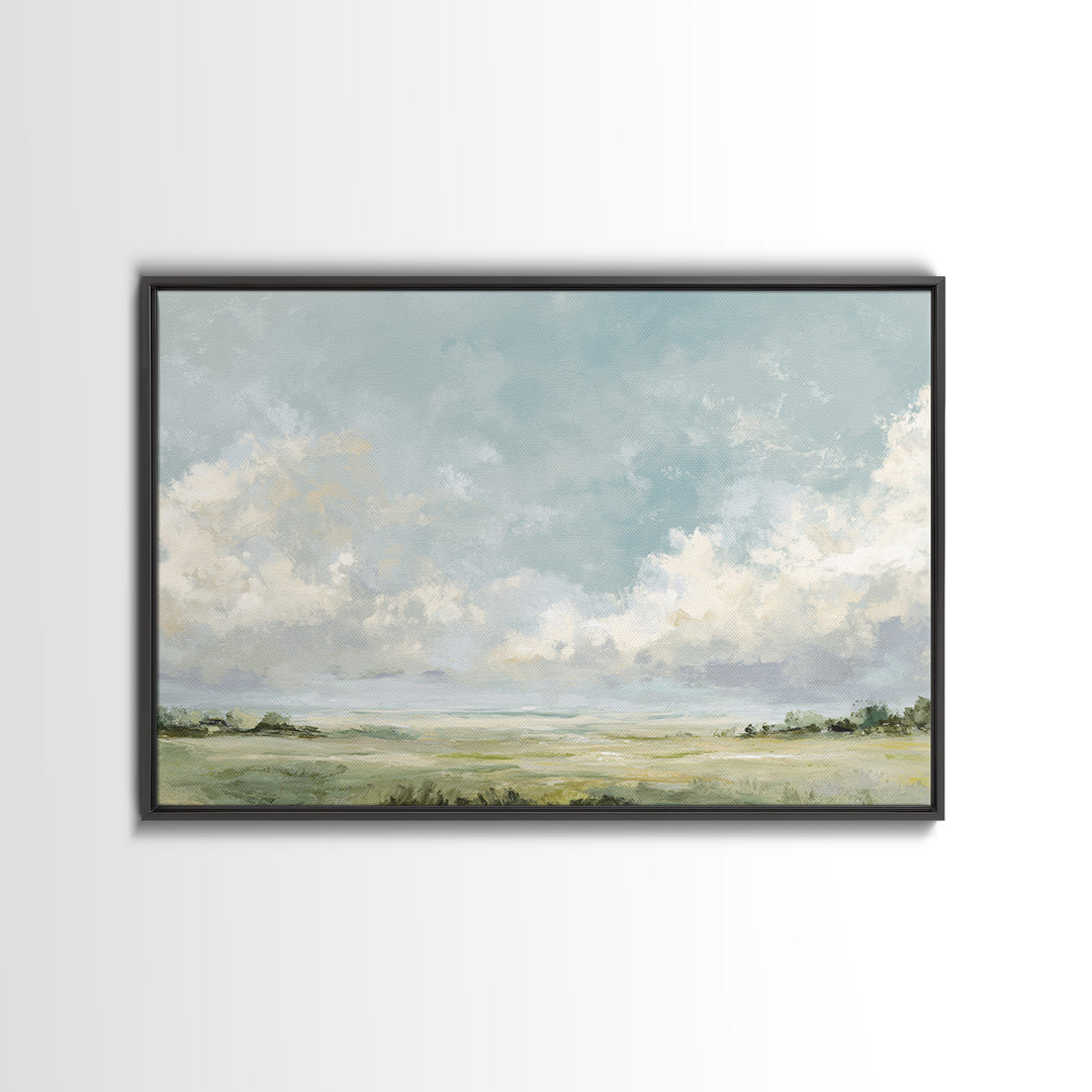 Peaceful Clouds over Open Meadow Canvas Print, Dental Office Art, Office Wall Art, Office Decor, Fine Art, Calm, Medical Decor, DOA-3x2-37