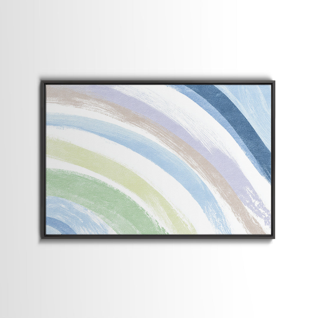 Simple Rainbow Pastel Shapes for Children Canvas Print, Dental Office Art, Room Decor Aesthetic, Office Decor, Fine Art, Calm, DOA-3x2-49