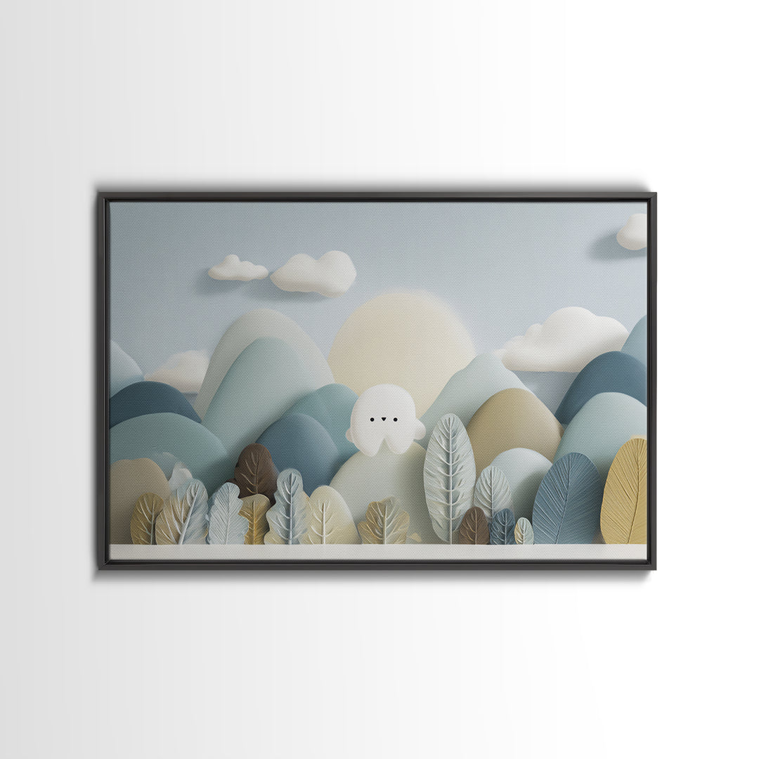Playful Tooth Shaped Character Canvas Print, Dental Office Art, Office Wall Art, Office Decor, Abstract Art, Calm, DOA-3x2-58